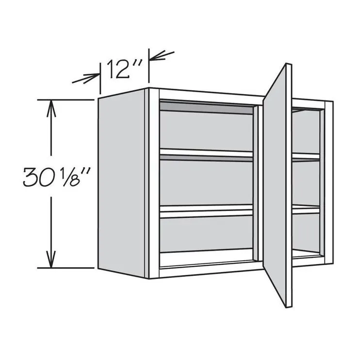 allen + roth Aveley 30-in W x 30.125-in H x 12-in D Linen Maple Blind Corner Wall Semi-Custom Cabinet, photo 3 of 4