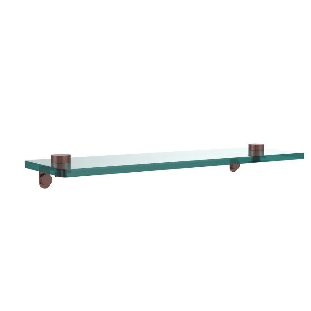 Allied Brass 16 in. L x 2 in. H x 5 in. W Clear Glass Vanity Bathroom Shelf in Satin Brass, photo 12 of 14