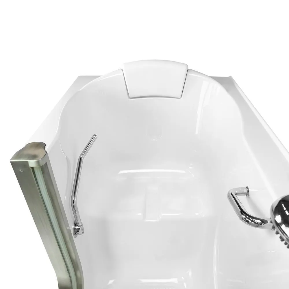 Ella Deluxe 4.58 ft. x 30 in. Acrylic Walk-In Soaking Bathtub in White with Right Drain/Door, photo 10 of 15