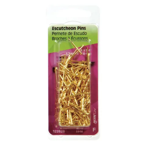 18 Ga x 3/4 in Brass Escutcheon Pins, 2 oz Clamshell (1 Pack)