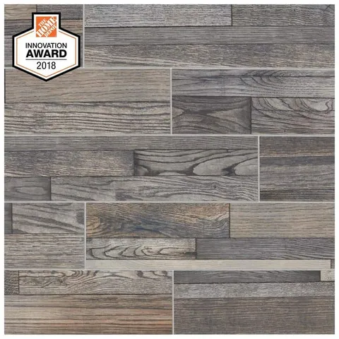 Pewter Wood Glazed Porcelain Floor and Wall Tile