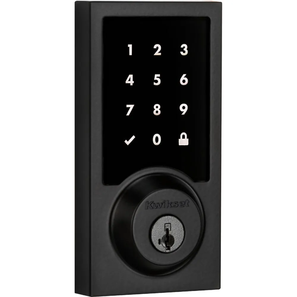 Kwikset Premis Contemporary Touchscreen Smart Lock Matte Black Single Cylinder Electronic Deadbolt Featuring SmartKey Security, photo 2 of 7