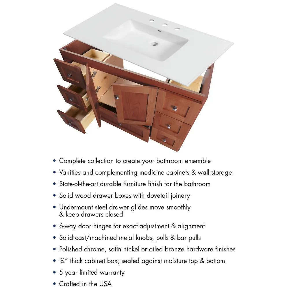 Ultraline 48 in. W x 21 in. D x 34.5 in. H Vanity Cabinet Only in Natural Alder, photo 4 of 39