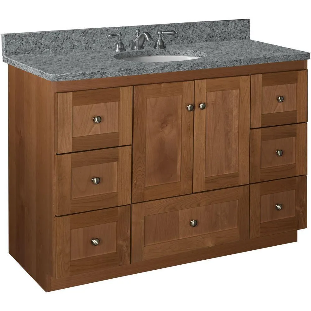 Shaker 42 in. W x 21 in. D x 34.5 in. H Vanity Cabinet Only in Natural Alder, photo 29 of 47