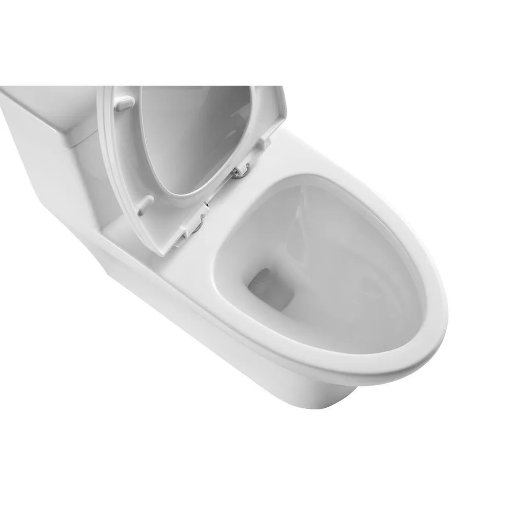 Dual Flush 1-piece 1.28/1.6 GPF Elongated One Piece Toilet with Soft Closing Seat, photo 7 of 9