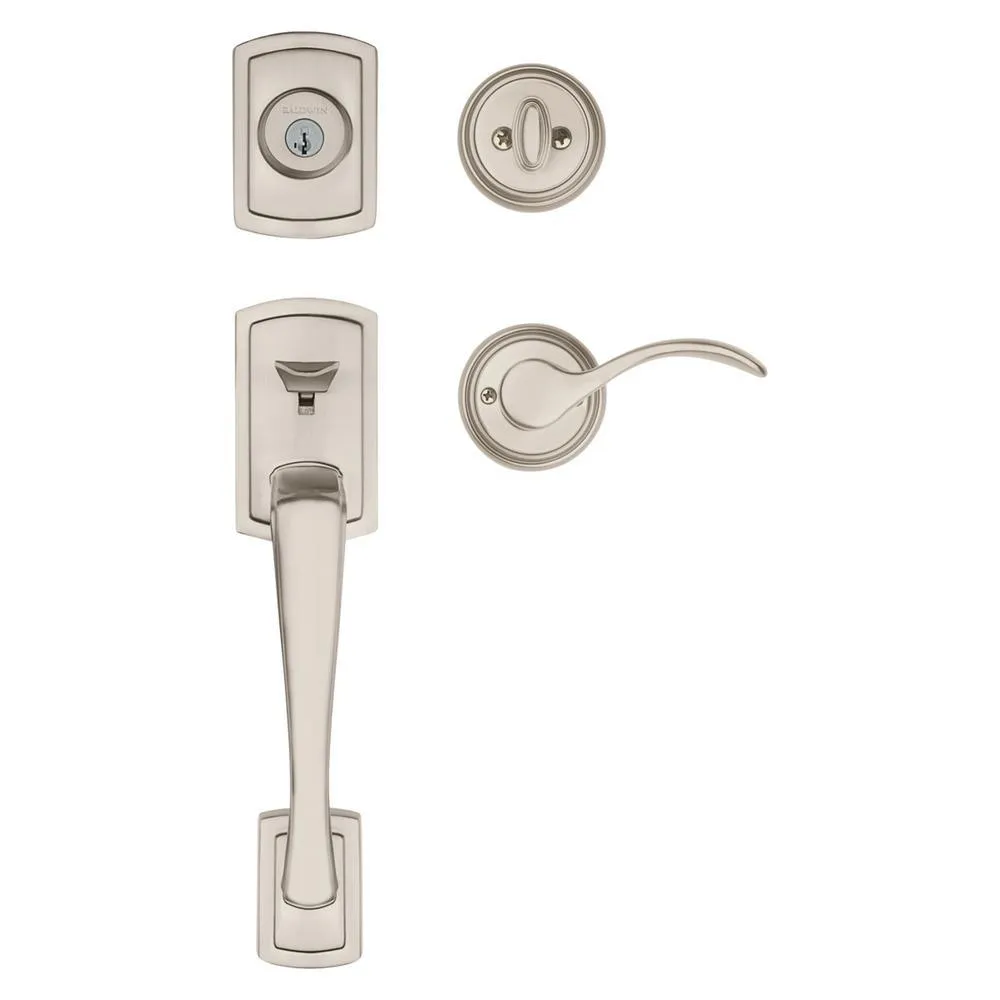 Prestige Nautica Single Cylinder Satin Nickel Door Handleset with Tobin Door Lever Featuring SmartKey Security, photo 8 of 10