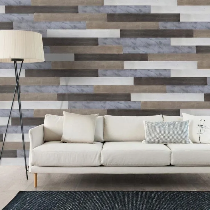 Peel&Stick Mosaics Woodlands 9-Pack Canyon 5-in x 36-in Scored Wood Wood Look Peel & Stick Tile, photo 3 of 6