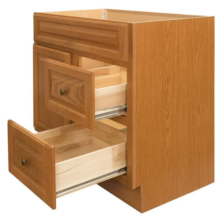 Hampton Bay Hampton 36 in. W x 21 in. D x 33.5 in. H Bathroom Vanity Cabinet Only in Oak, photo 8 of 17