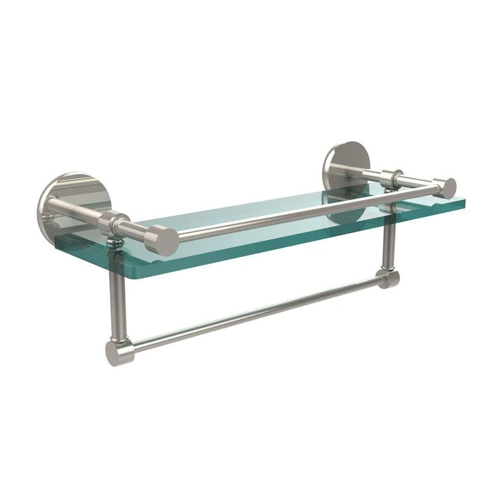 Allied Brass 16 in. L x 5 in. H x 5 in. W Clear Glass Bathroom Shelf with Towel Bar in Oil Rubbed Bronze, photo 4 of 14