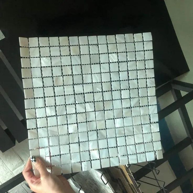 Art3d 12 in. x 12 in. Mother of Pearl Shell Mosaic Tile Backsplash in White, photo 4 of 8