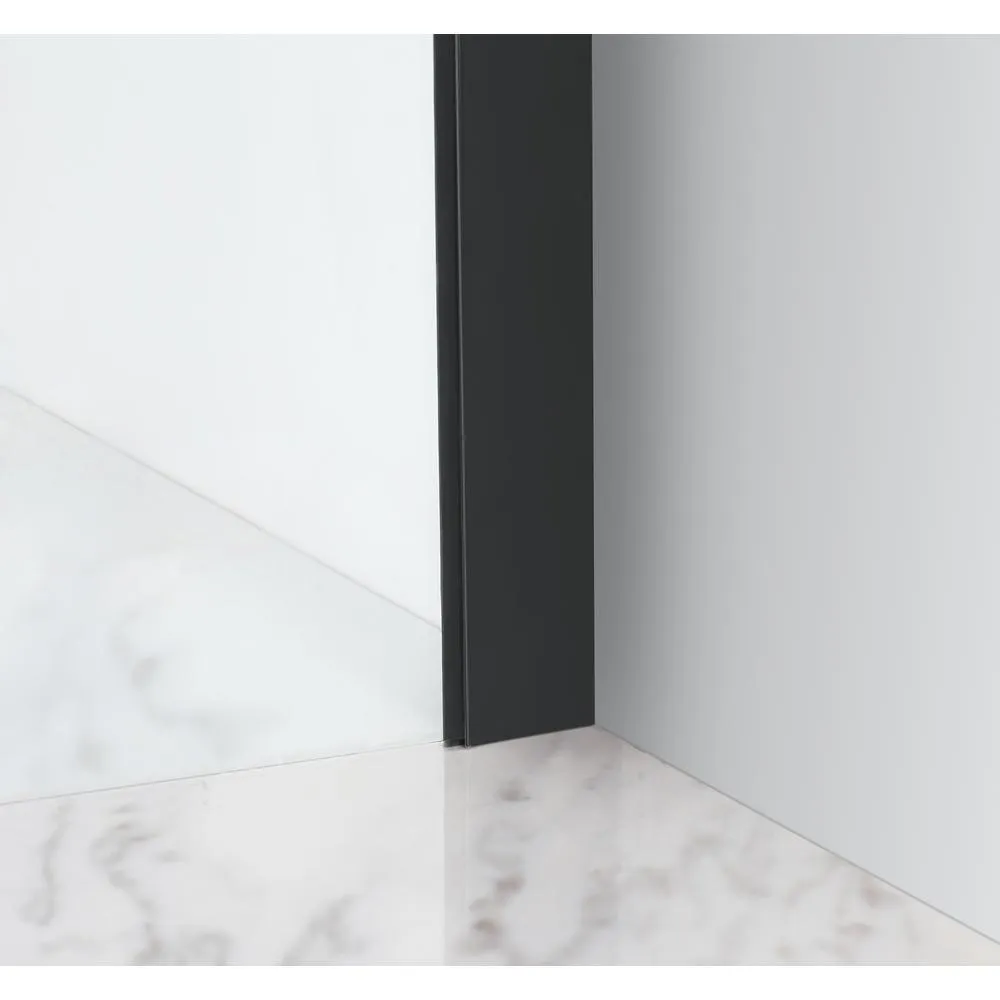 Langham XL 44 in. - 48 in. x 80 in. Frameless Sliding Shower Door with StarCast Clear Glass in Matte Black, Right Hand, photo 5 of 23