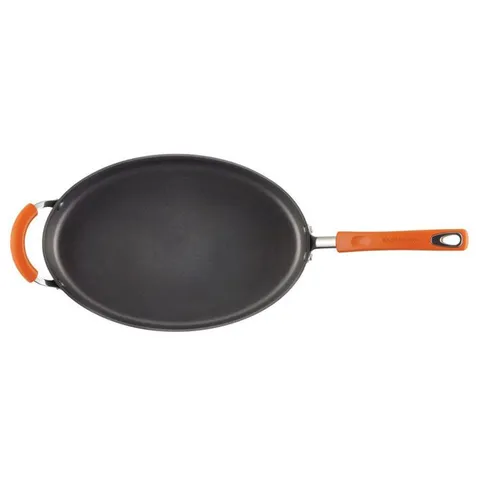 Classic Brights 5 qt. Hard-Anodized Aluminum Nonstick Saute Pan in Orange and Gray with Glass Lid