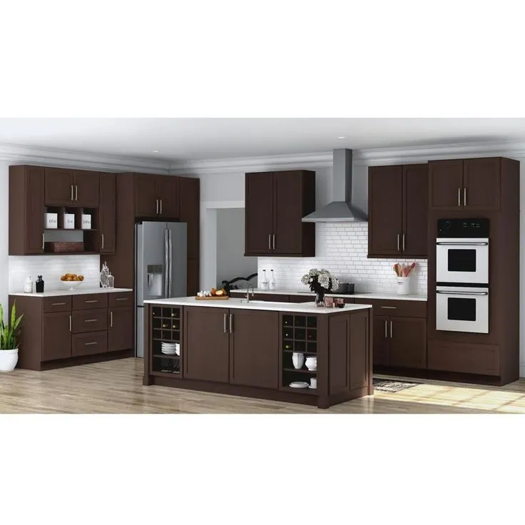 Hampton Bay Shaker Assembled 36x34.5x24 in. Blind Base Corner Kitchen Cabinet in Java, photo 6 of 10