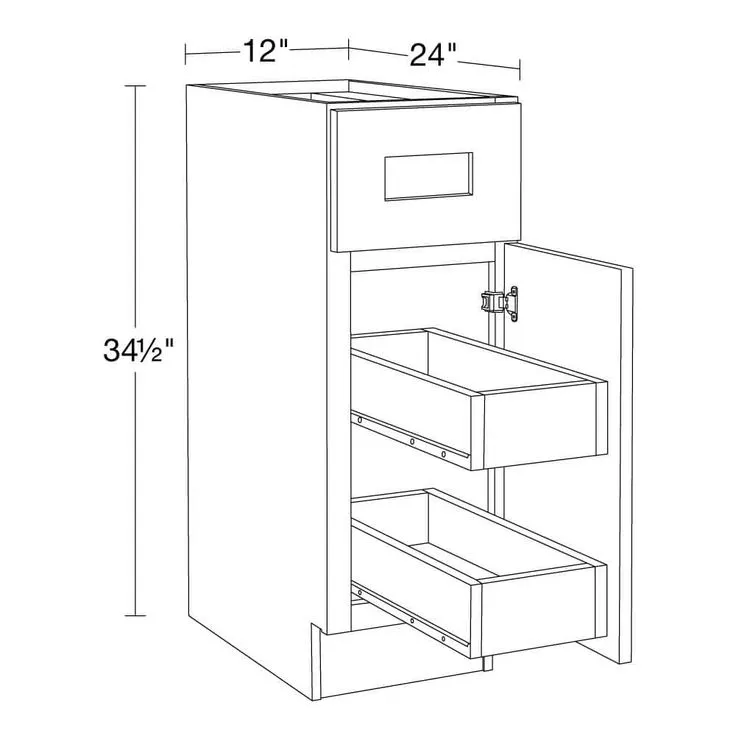 Home Decorators Collection Newport 12 in. W x 24 in. D x 34.5 in. H Assembled Plywood Base Kitchen Cabinet in Mythic Blue with 2ROT Soft Close RH, photo 8 of 9