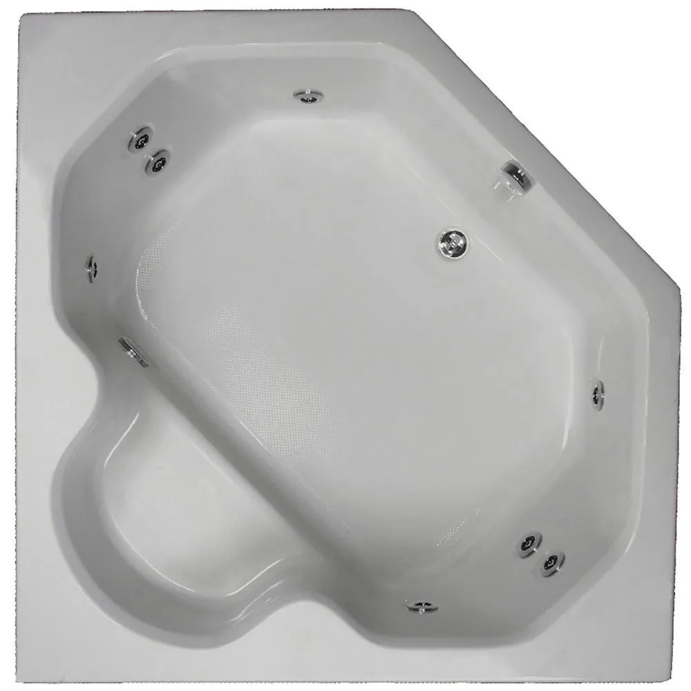 60 in. Acrylic Rectangular Drop-in Air Bath Bathtub in White, photo 4 of 5