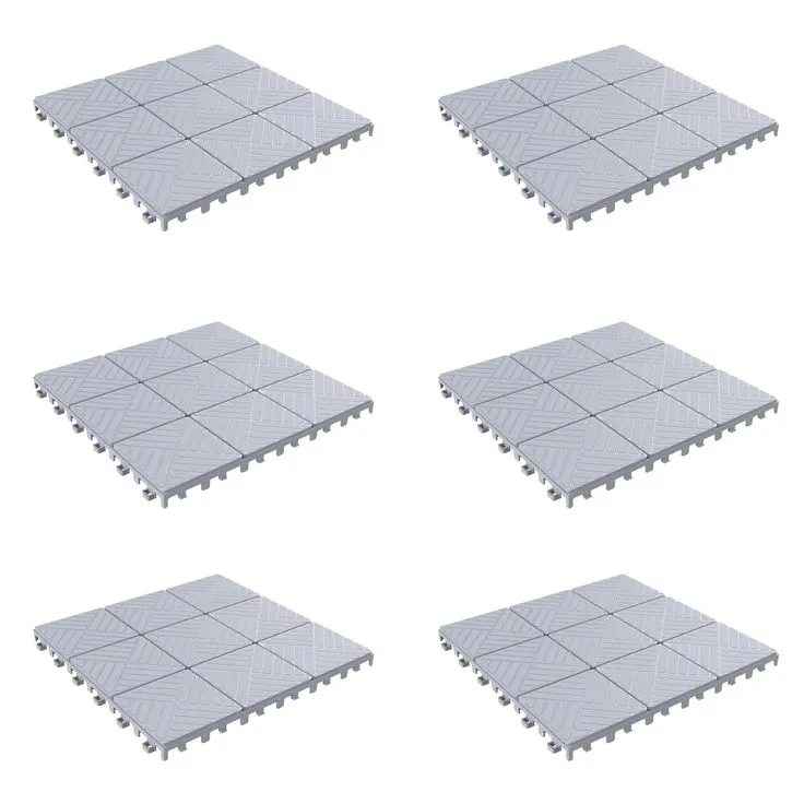 Pure garden Patio and Deck Tiles, Polypropylene, Anti-Slip, Grey Set of 6, photo 7 of 8