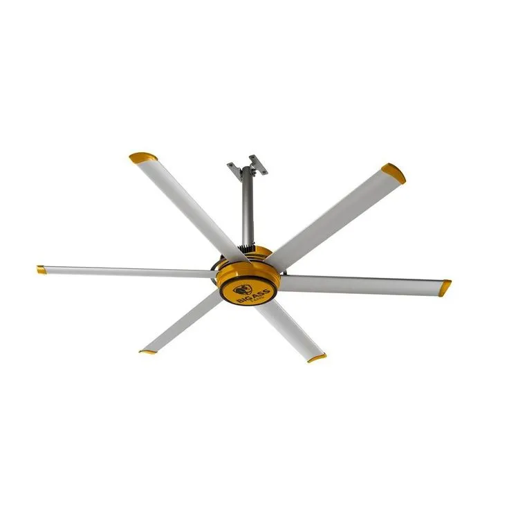 Big Ass Fans 2025 7 ft. Indoor Yellow and Silver Aluminum Shop Ceiling Fan with Wall Control, photo 2 of 8