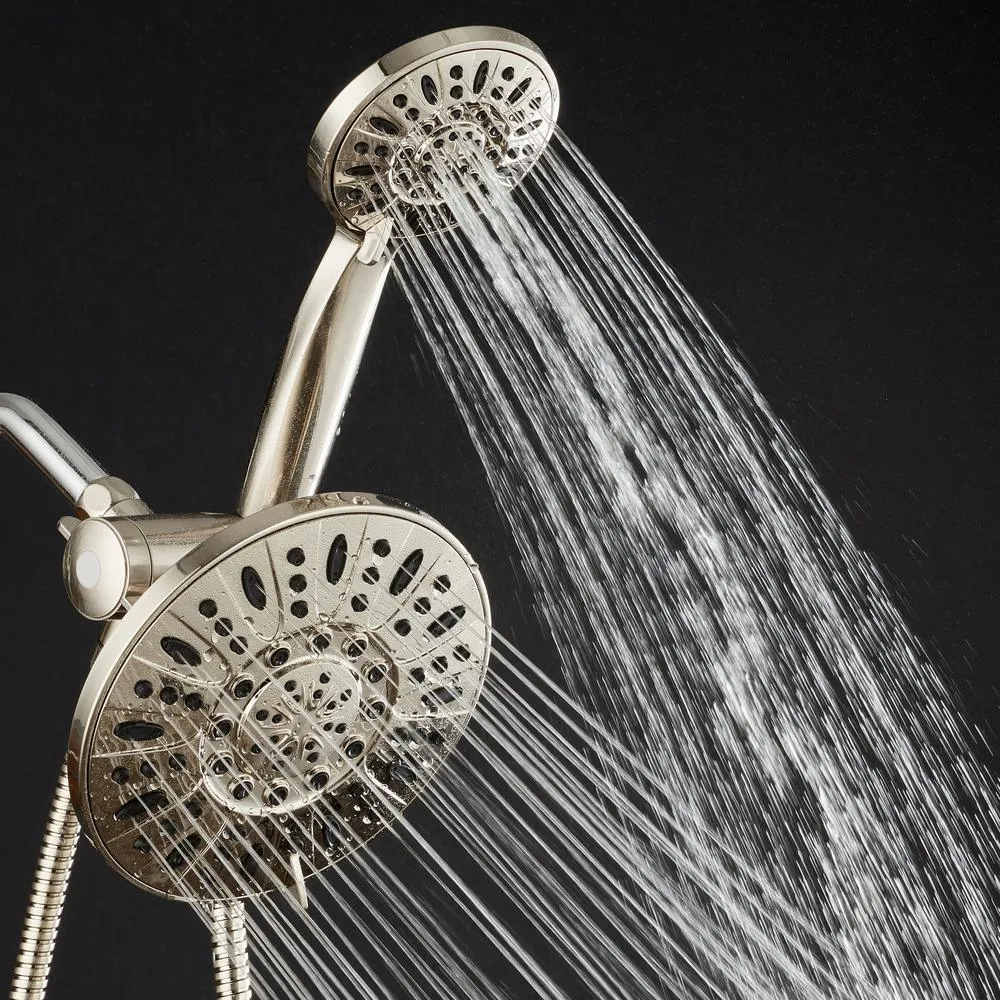 48-spray 7 in. Dual Shower Head and Handheld Shower Head with Body spray in Brushed Nickel, photo 4 of 7