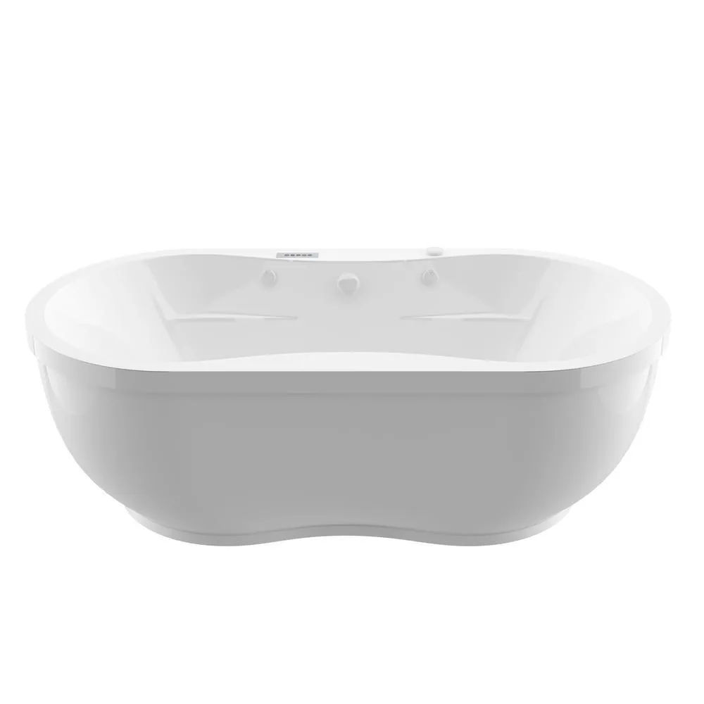 Universal Tubs Agate Diamond Series 6 ft. Acrylic Center Drain Flatbottom Whirlpool Freestanding Bathtub in White, photo 11 of 20