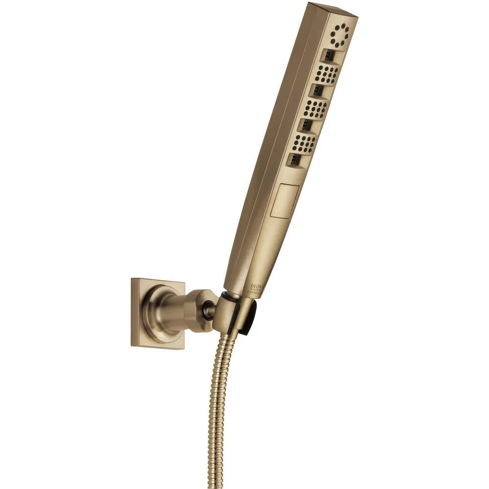 Zura 5-Spray 1.3 in. Single Wall Mount Handheld H2Okinetic Shower Head in Matte Black, photo 14 of 14
