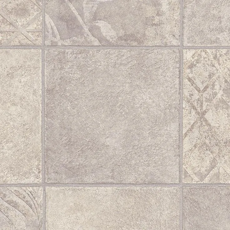 TrafficMASTER Marbella Tile Neutral Residential Vinyl Sheet, Sold by 13.2 ft. Wide x Custom Length, photo 3 of 3