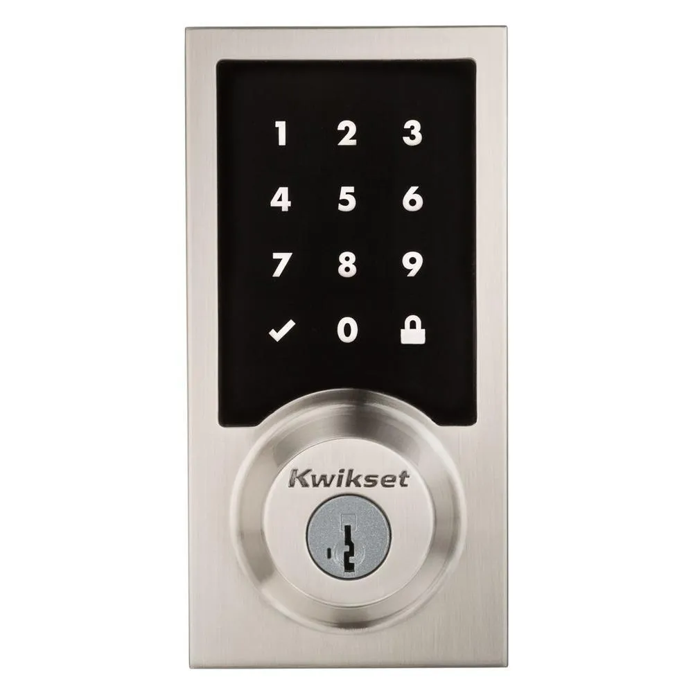 Kwikset Z-Wave SmartCode 916 Touchscreen Contemporary Single Cylinder Satin Nickel Electronic Deadbolt with SmartKey Security, photo 2 of 9