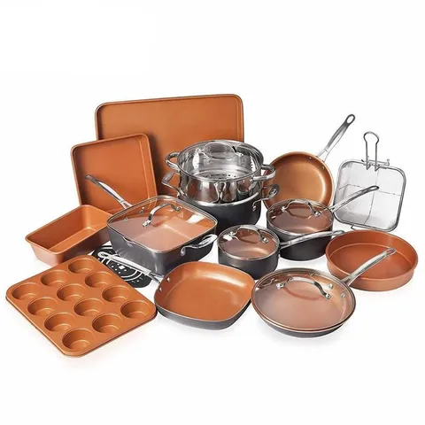 Aluminum Ti-Ceramic Nonstick Cookware and Bakeware Set in Graphite