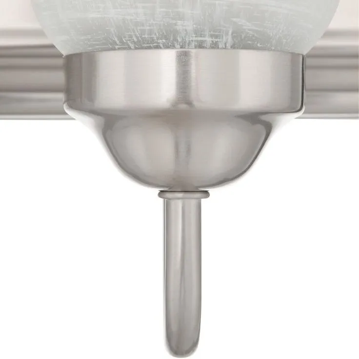 24 in. 3-Light Brushed Nickel Bathroom Vanity Light with Glass Shades, photo 4 of 8