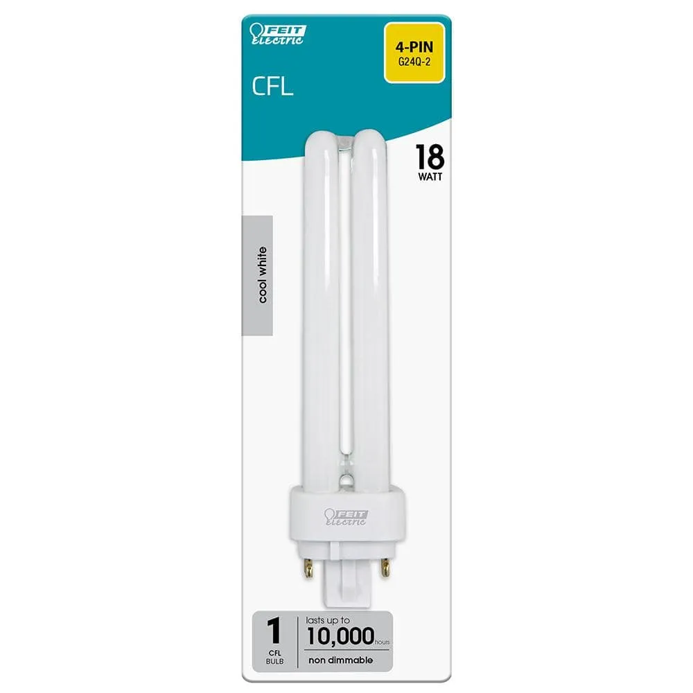 Feit Electric 18-Watt Equivalent PL CFLNI Quad Tube 4-Pin G24Q-2 Base CFL Bulb, Cool White 4100K (1-Pack), photo 2 of 7