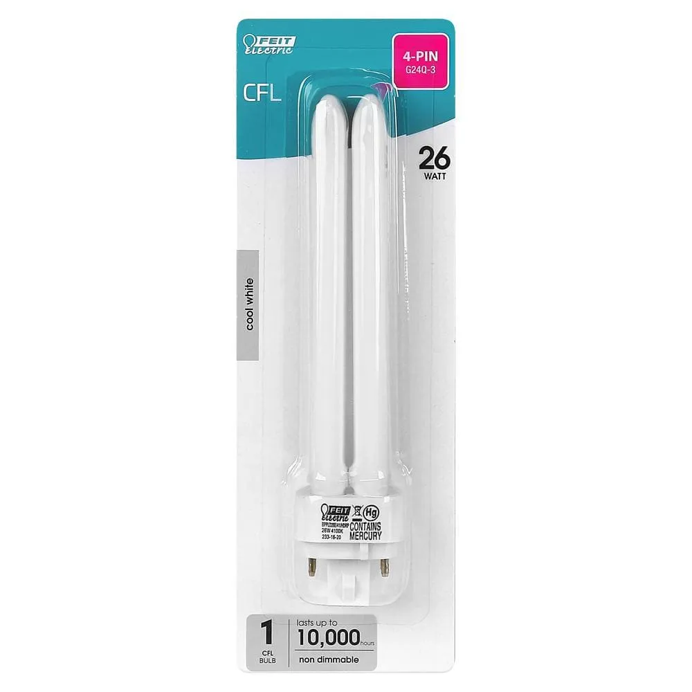 Philips 26-Watt Equivalent PL CFLNI Quad Tube 4-Pin G24Q-3 Base CFL Light Bulb, Cool White 4100K (1-Bulb), photo 3 of 6