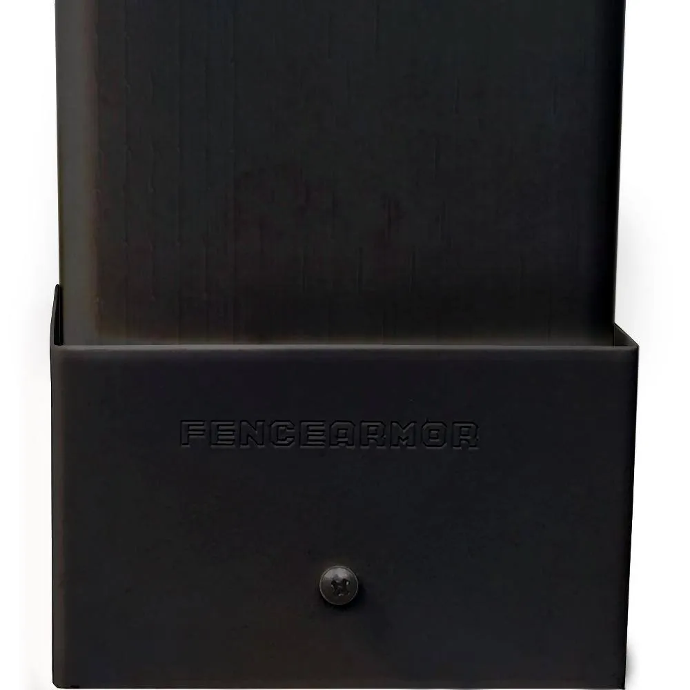 Fence Armor 4 in. L x 1/4 ft. H x 1/2 in. D Black Demi Fence Post Guard for Wood or Vinyl, photo 2 of 3