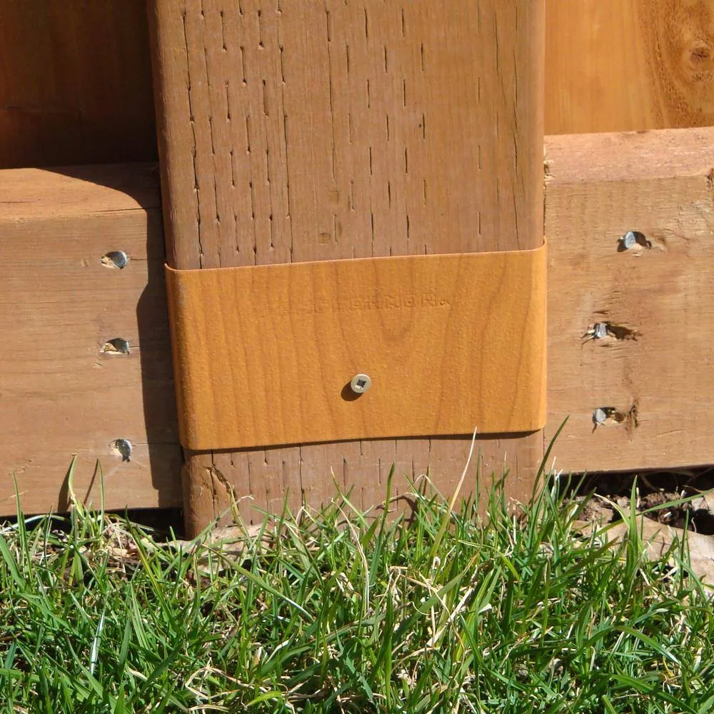 Fence Armor Redwood Demi Fence Post Guard 5.5 in. L x 3 in. H x .5 in. D for Wood, photo 4 of 5