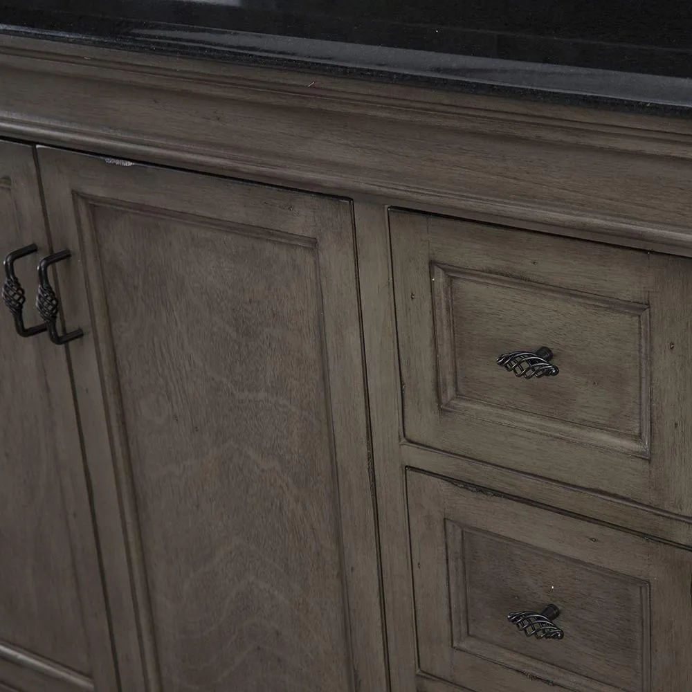 Naples 48 in. W Bath Vanity Cabinet Only in Distressed Grey with Right Hand Drawers, photo 6 of 41