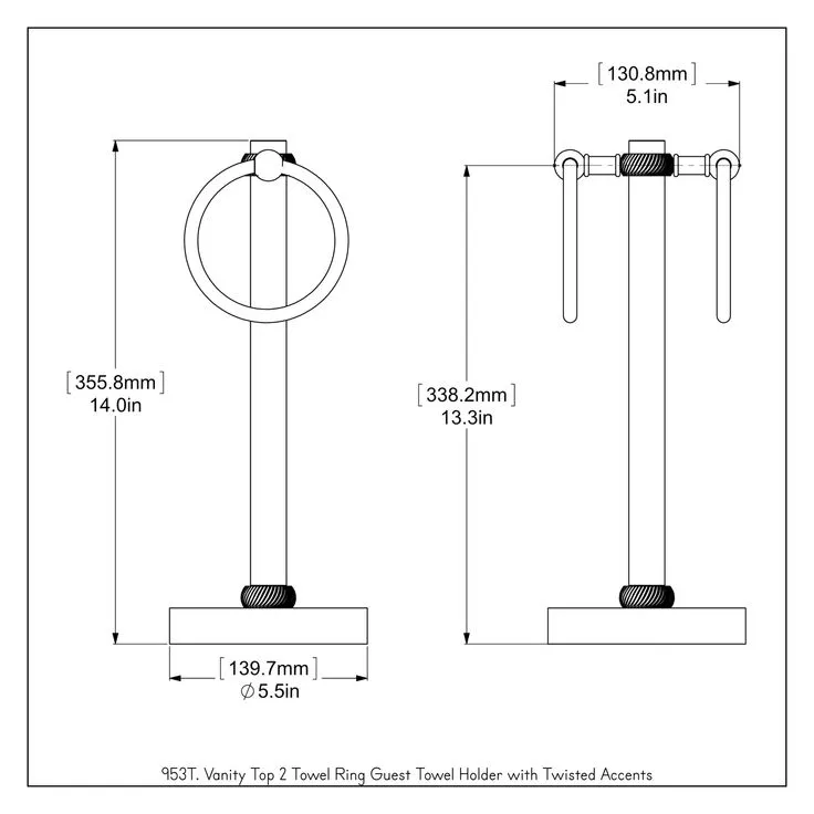 Allied Brass Oil-Rubbed Bronze Freestanding Countertop Towel Ring, photo 2 of 2