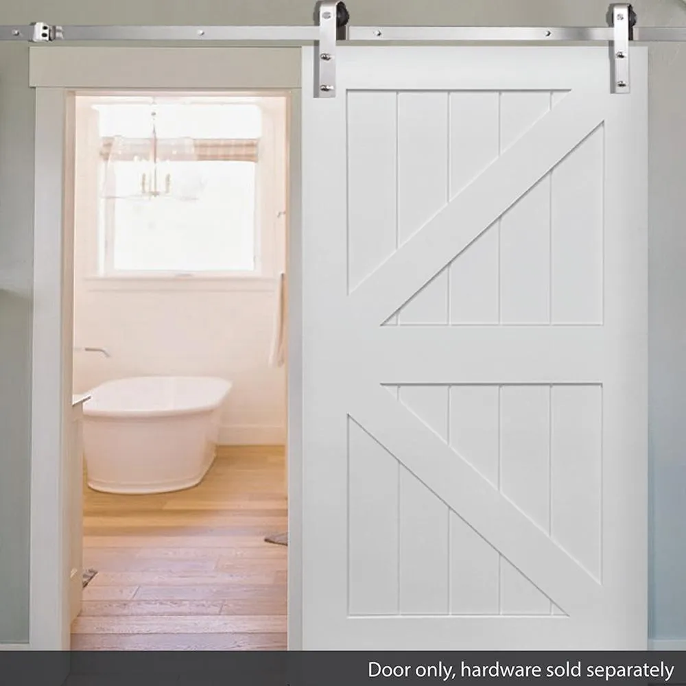 MMI Door 36 in. x 84 in. K-Plank Primed MDF Interior Barn Door Slab, photo 6 of 6