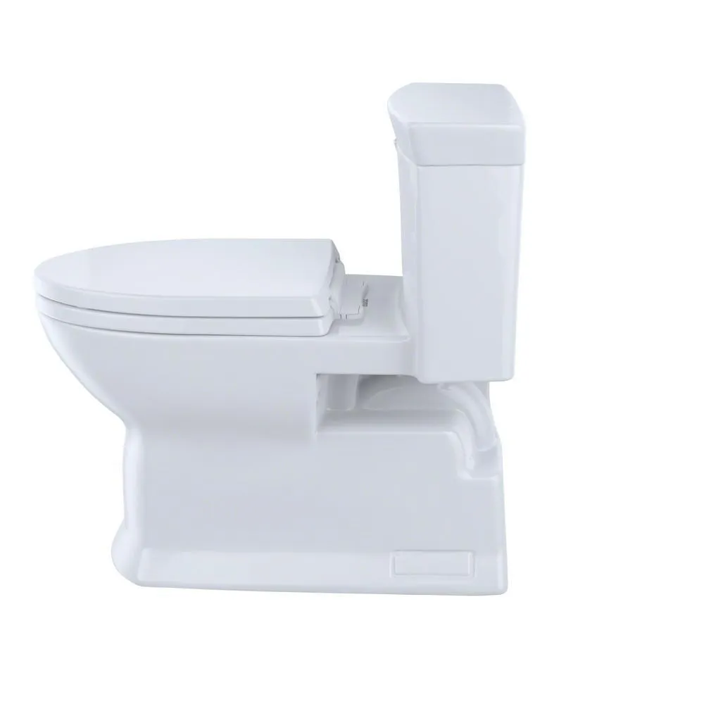 Eco Soiree 1-Piece 1.28 GPF Single Flush Elongated Skirted Toilet with CeFiONtect in Cotton White, photo 9 of 12