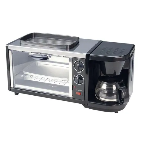 Breakfast Center 1450 W 2-Slice Stainless Steel Toaster Oven with Griddle