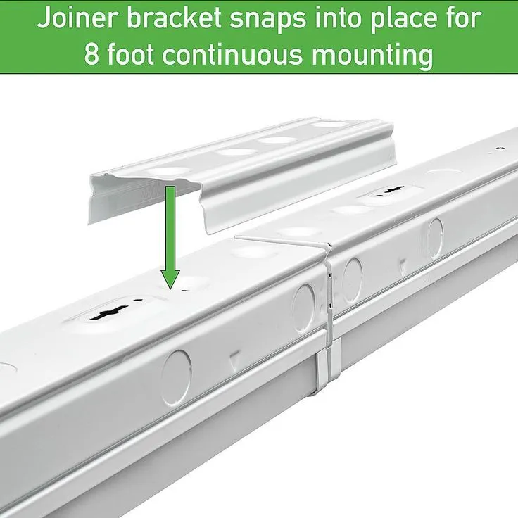8 ft. (Two 4 ft.) 440-Watt Equivalent Integrated LED White Commercial Strip Light Fixture High Output 11000 Lumens 4000K, photo 9 of 14