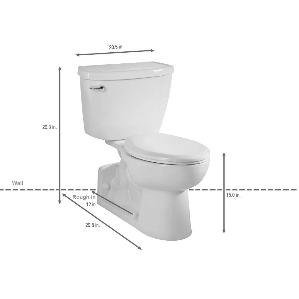 Yorkville Pressure-Assisted 2-Piece 1.6 GPF Single Flush Elongated Toilet with Back Drain in White, Seat Not Included, photo 2 of 3