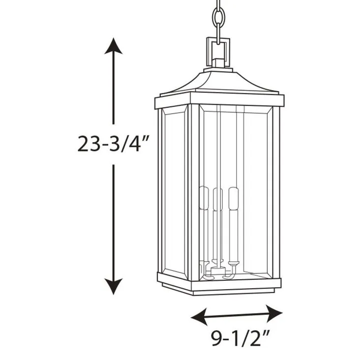 Gibbes Street Collection 3-Light Outdoor Antique Bronze Hanging Lantern, photo 5 of 6