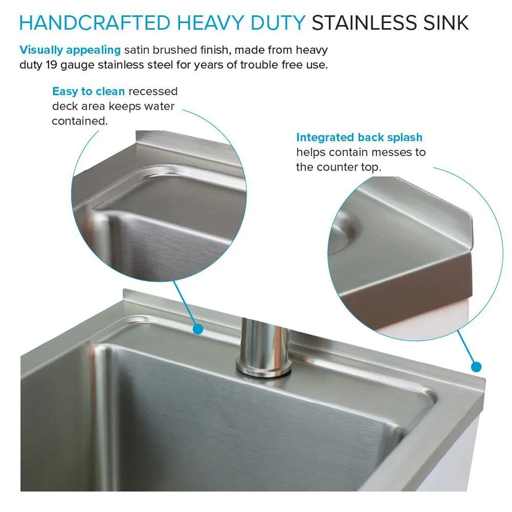 Transolid All-in-One 15.5 in. x 22.4 in. x 34.9 in. Metal Drop-In Laundry/Utility Sink and Cabinet in White, photo 12 of 14