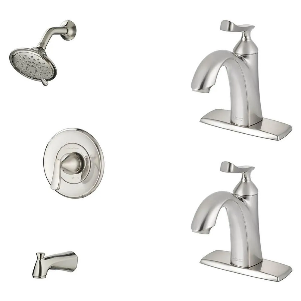 Chatfield Single-Handle 3-Spray Tub and Shower Faucet and Two Single Hole Bathroom Faucets Set in Legacy Bronze, photo 10 of 11