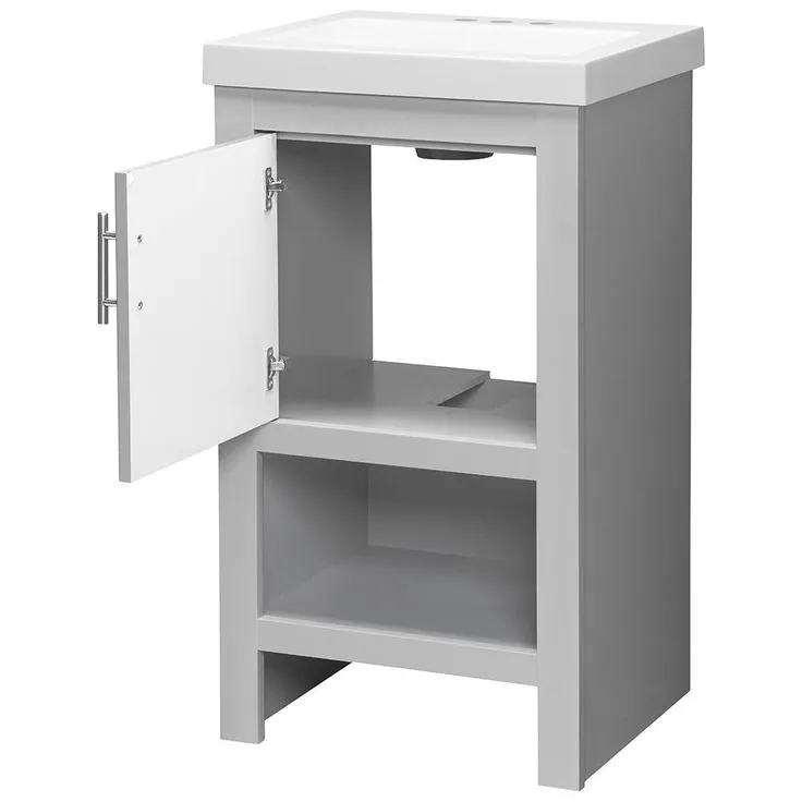 Spa 18-1/2 in. W Bath Vanity in Dove Gray with Cultured Marble Vanity Top in White with White Sink, photo 8 of 11