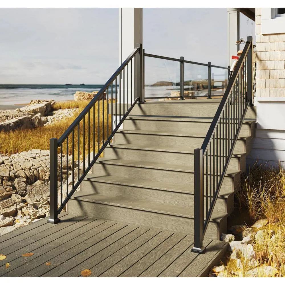 Fiberon Cityside Black Contemporary Aluminum 36 in. H x 72 in. W (Actual Size: 36 in. x 70 in.) Stair Rail Kit, photo 2 of 2