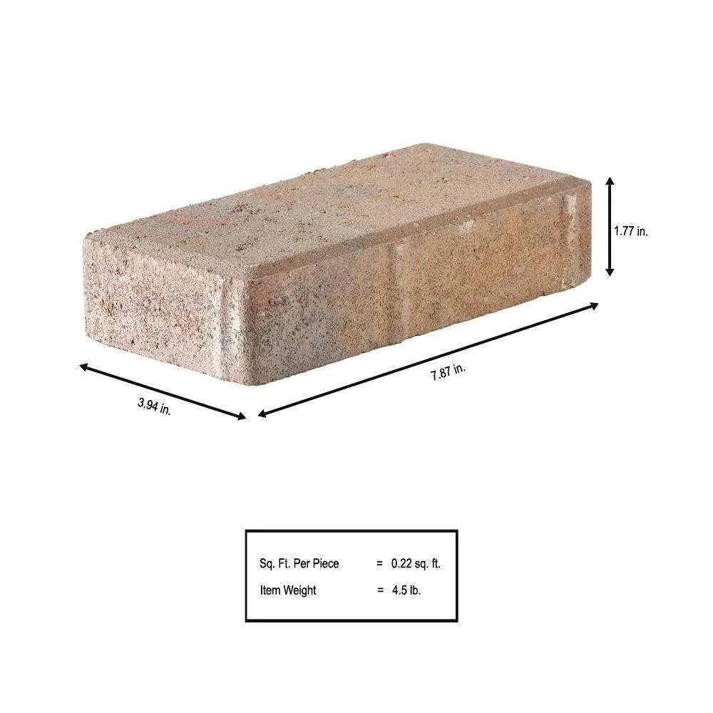 Pavestone Paper Sample Only of Holland 7.87 in. L x 3.94 in. W x 1.77 in. H 45 mm Fieldstone Blend Concrete Paver (1-Piece), photo 5 of 9