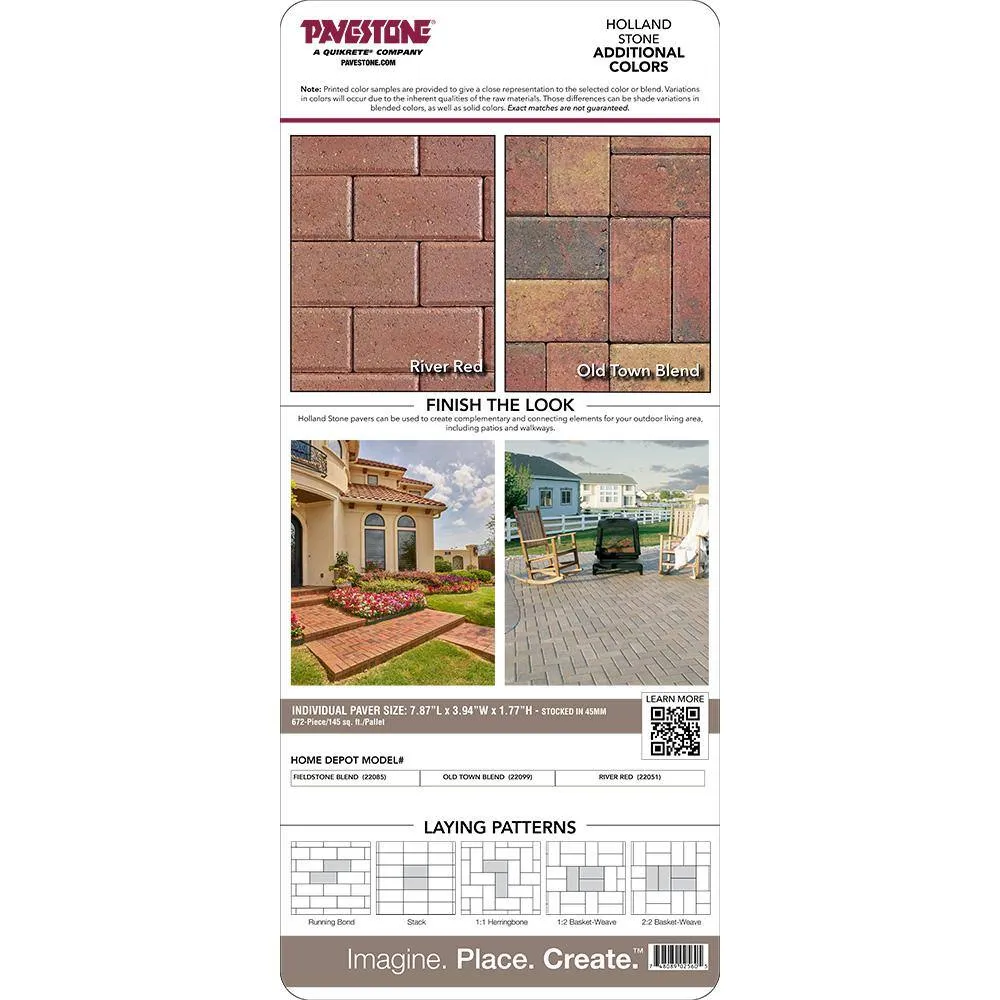 Pavestone Paper Sample Only of Holland 7.87 in. L x 3.94 in. W x 1.77 in. H 45 mm Fieldstone Blend Concrete Paver (1-Piece), photo 2 of 9