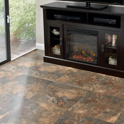 Achim Majestic Rustic Copper Slate 18-in x 18-in Peel and Stick Vinyl Tile Flooring (22.5-sq ft), photo 4 of 4