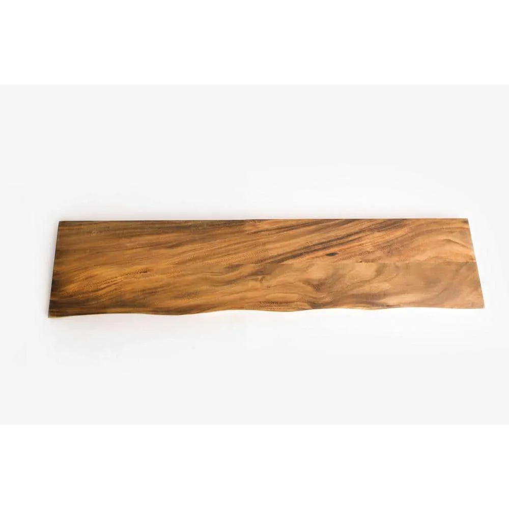 HARDWOOD REFLECTIONS 5 ft. L x 12 in. D Finished Saman Solid Wood Butcher Block Bar Countertop with Live Edge, photo 6 of 10