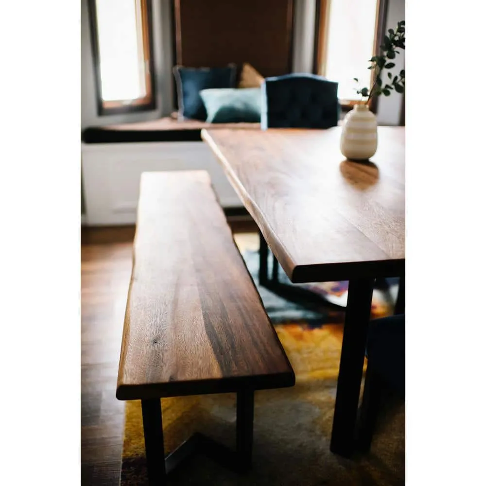 HARDWOOD REFLECTIONS 5 ft. L x 12 in. D Finished Saman Solid Wood Butcher Block Bar Countertop with Live Edge, photo 2 of 10