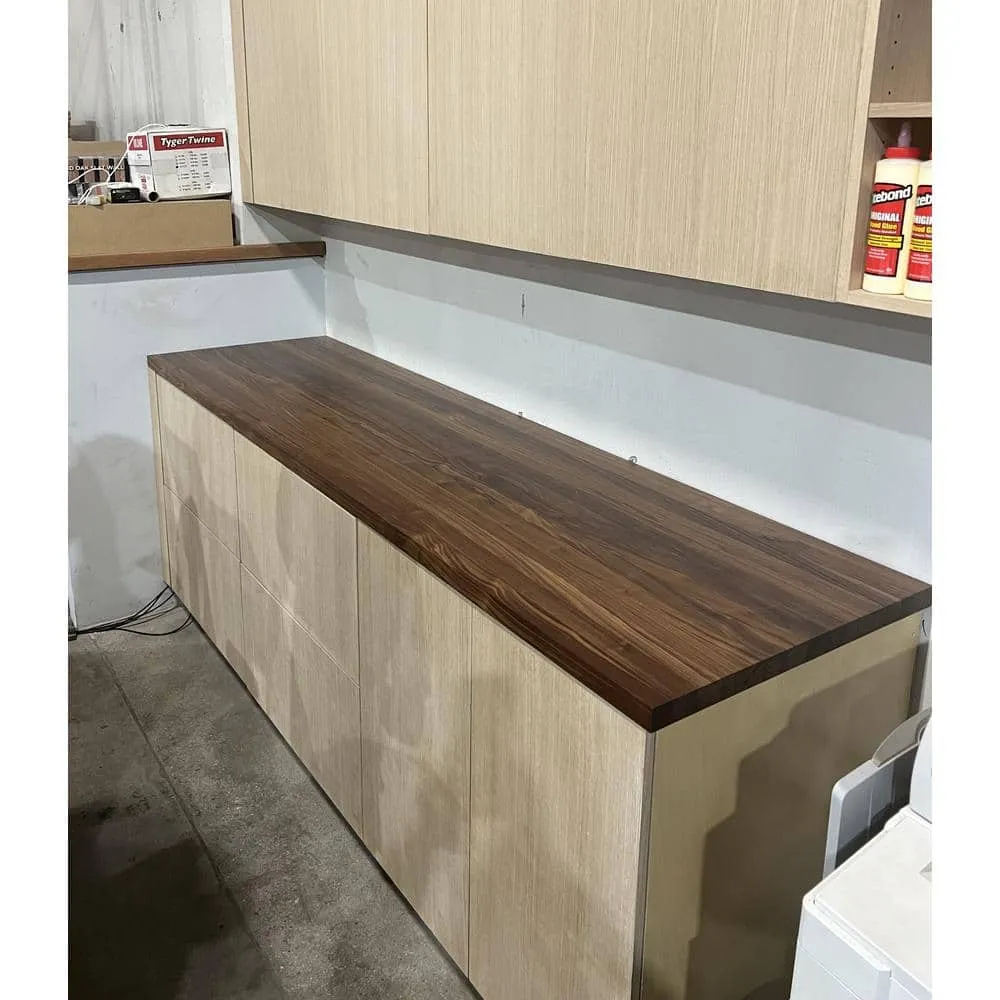 Swaner Hardwood 4 ft. L x 25 in. D x 1.5 in. T Finished Walnut Solid Wood Butcher Block Countertop With Square Edge, photo 4 of 6